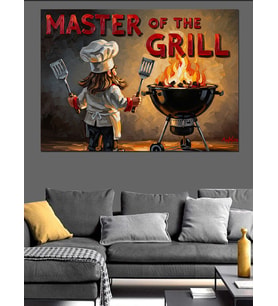 Izgara Ustası Master Of Grill Dekoratif Kanvas - Mdf Ahşap Tablo