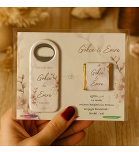 Söz Nişan Kına Nikah Düğün Hatırası Çikolatalı Uzun Açacak Magnet