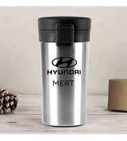 Kişiye Özel Paslanmaz Çelik 380 ml Vakumlu Araç Baskılı Termos - Isı Yalıtımlı, Sızdırmaz Kapak (Metal)
