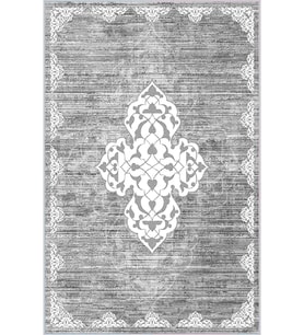 Eliana Home Baskılı, Yıkanabilir Kaymaz Taban Salon Halısı LNA0300-SD1088 100x150 cm (Gri)
