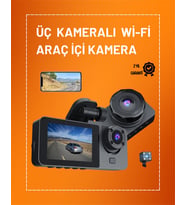 Northcity 3 Kameralı 1080p Full HD Araç İçi Kamera - 170° Görüş Açısı ve Park Güvenliği