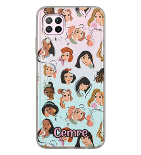 Huawei Disney Girls Tasarımlı Şeffaf Telefon Kılıfı