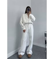Kadın pamuklu kışlık sweat pantlon eşofman takımı DPGTS018