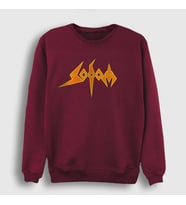 Presmono Unisex Bordo Logo Sodom Sweatshirt 383227tt (Bordo)