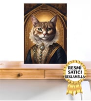 No:9 Kişiye Özel Tasarım Evcil Hayvan Tablosu Patili Hediyelik Kraliyet kıyafetli Portresi