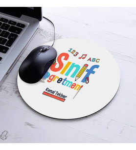 İsimli Sınıf Öğretmeni Temalı Yuvarlak Mousepad