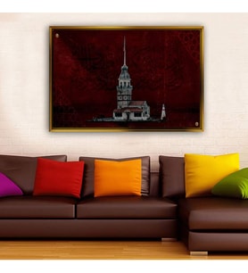 Altın Çerçeveli dekoratif tablo l1729 (Gold)