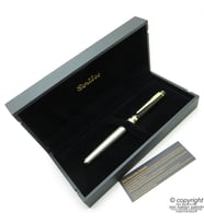 Scrikss Special İsme Özel Siyah Saten Altın Ahşap Kutulu Roller Kalem Set