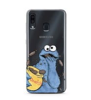 Samsung Galaxy A20/A30 Uyumlu Susam Sokağı Kurabiye Canavarı Desenli Şeffaf Telefon Kılıfı