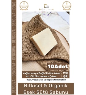 %100 Doğal Güzel Kokulu El Yüz Saç Vücut Cilt Orijinal Bitkisel Eşek Sütü Sabunu 120G - 10 Adet