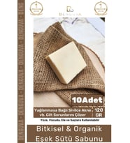 %100 Doğal Güzel Kokulu El Yüz Saç Vücut Cilt Orijinal Bitkisel Eşek Sütü Sabunu 120G - 10 Adet