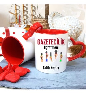 Gazetecilik Öğretmenine Özel Öğretmenler Günü Hediyesi Kişiye Özel Kupa Bardak
