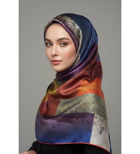 Trend Dijital Baskı Batik Dikdörtgen Desenli Royan Eşarp Desen 4 Renk 2