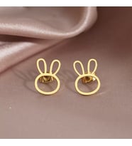 Kişiye Özel 925 Ayar Gümüş Tavşan Küpe (Gold)