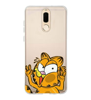 Huawei Mate 10 Lite Uyumlu Garfield Desenli Şeffaf Telefon Kılıfı