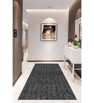 Siyah Sade Desensiz Kaymaz Tabanlı Dekoratif Halı RV205 - 100 x 160 cm
