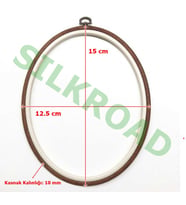 Nurge No:2 Oval Plastik Pano Kasnağı - Nakış Kasnağı 12.5x15cm - 10mm NO:230-7