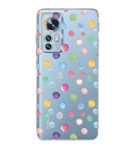 PrintiFy Xiaomi Mi 12 ile Uyumlu 1mm Slim Fit Water Color 6 Baskılı Şeffaf  Kılıf