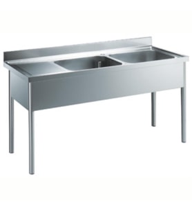 Electrolux Professional 2 Evyeli Tezgah, Evyeler 500x600x300mm, Damlalığı Solda - 1800 Mm LG1826SXEN