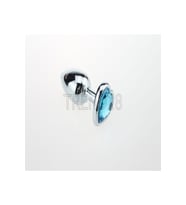 Kalp Taşlı  Tıkaç - Metal  Tıkaç Plug Small Gümüş Renk 7 Cm Tıkaç