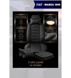 fiat marea 1999 Koltuk ve Kılıf uyumlu Siyah Yastık Lüks Minder 2 Minder 2 Yastık