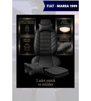 fiat marea 1999 Koltuk ve Kılıf uyumlu Siyah Yastık Lüks Minder 2 Minder 2 Yastık