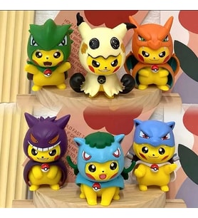 6 Adet Pokemon Rakamlar Oyuncak Seti Pikachu Charmander Bulbasaur Gentle Gengar PVC Karikatür