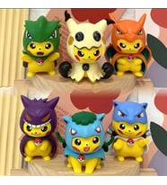 6 Adet Pokemon Rakamlar Oyuncak Seti Pikachu Charmander Bulbasaur Gentle Gengar PVC Karikatür
