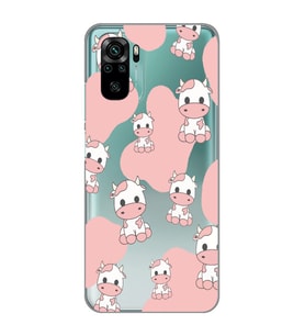 Redmi Note 10/Note 10S Uyumlu İnek Desenli Şeffaf Telefon Kılıfı
