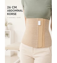 Abdominal Doğum Sonrası Korse 26 Cm Geniş 4 Kademeli Cırtlı Ayarlanabilir