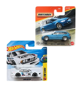 2 Araç Set - Hot Wheels BMW 635 CSi - Beyaz & Matchbox 2012 Bmw 3 Series Touring - Mavi (1/64) JJK00 - JBR71