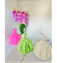 Şık Kadın Elbisesi Dekoratif Kokulu Mum / Chic Lady Dress Decorative Candle (Yeşil)
