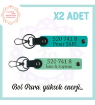 Yeşil-Turkuaz, İsme Özel Hediyelik Manevi Güç Veren 520 741 8 Sayılı Başarı ve Huzur 2'li Anahtarlık