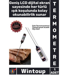 #Termometre Dijital Hassas Ölçüm Mutfak Et Süt Sıvı Barbekü Profesyonel Saplamalı Gıda Termometresi