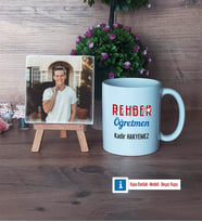 Rehber Öğretmen Fotoğraflı Dekoratif Taş, Kupa Bardak Beyaz Hediye (Model 1)