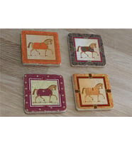 Modern At Tasarımları Doğal Taş Bardak Altlığı 4'lü set - Natural Stone Coasters