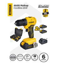 İki Çift Akülü 20V Şarjlı Matkap, 54 Nm Tork, Kompakt ve Güçlü
