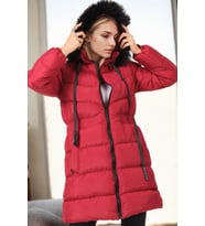 Dewberry Kadın %100 Polyester Kaban Bordo Z6764 Günlük Dış Giyim, Kazak ve Gömlek Kombini, Seyahat Gardırobu