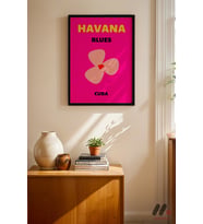 Havana Küba Posteri, Siyah Çerçeveli Duvar Tablosu - Seyahat Severlere Hediye