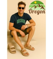 Oregon Shoes FeelUp Comfort Eva Erkek Deniz Günlük Cırtlı Terlik Vizon