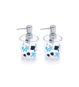 BANYO SETİ SIVI SABUNLUK 2 ADET BENEKLİ DESEN AKRİLİK 8X8X16CM 350ML