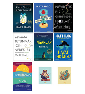 Gece Yarısı Kütüphanesi - Hayat İmkansız - Matt Haig Kitapları - insanlar -FULL SET (2 NOT DEFTERLİ) (Renksiz)
