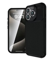 iPhone 16 Pro Kılıf Auto Focus Karbon Kapak - Siyah