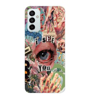 Samsung Galaxy M23 Uyumlu Aesthetic Kolaj Desenli Şeffaf Telefon Kılıfı