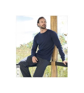 Aydoğan Erkek Modal Uzun Kollu  Pijama Takımı 3437 - 1 Adet (Lacivert)