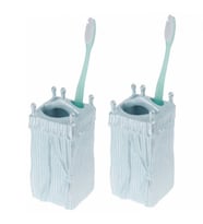 2 ADET DİŞ FIRÇALIK DENİZ FENERİ MODEL POLİRESİN 7X7X12CM BANYO SETİ