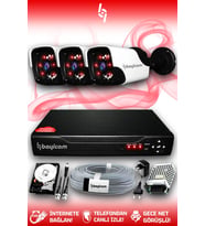 BAYICAM 3 Kameralı Panda 3 Dış Kamera Set 250 GB HDD Full HD Gece Görüşlü Güvenlik Kamerası Sistemi