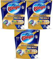 Bingo Akıllı Kapsül Pro Max Bulaşık Makinesi Deterjanı Tableti 180 Adet Limon Kokulu (3PK*60)