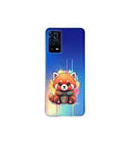 Oppo A55 ile Uyumlu Splash Tilki Tasarımlı Şeffaf Silikon Kılıf