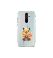 Redmi Note 8 Pro ile Uyumlu Splash Kapibara Tasarımlı Şeffaf Silikon Kılıf